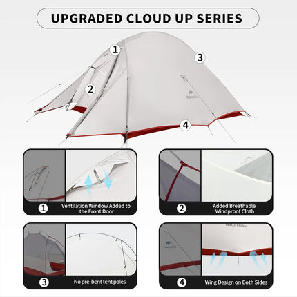 NATUREHIKE CLOUD UP™ PRO 2-PERSON ULTRALIGHT BACKPACKING TENT