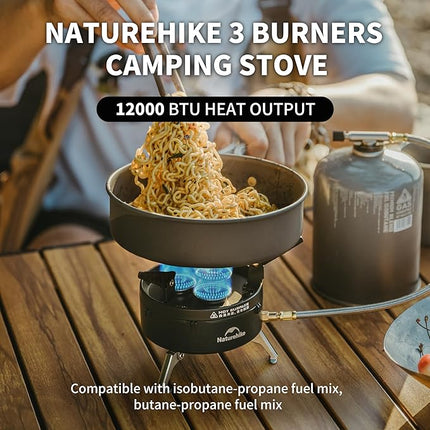 Naturehike 3-Burner Portable Gas Stove for IGT Table
