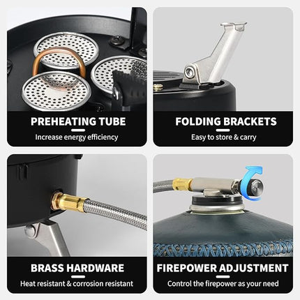 Naturehike 3-Burner Portable Gas Stove for IGT Table