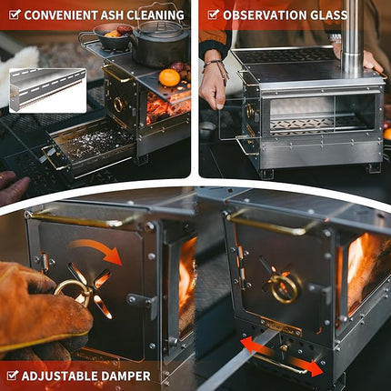 Naturehike Icefield Tabletop Hot Tent Stove with Chimney