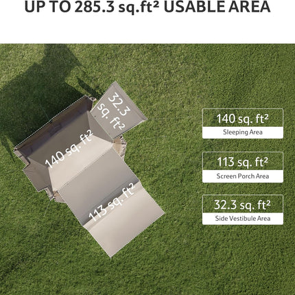 Naturehike Village™ 13 8-Person Automatic Cabin Tent – TIBLACK