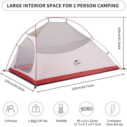 NATUREHIKE CLOUD UP™ 2-PERSON ULTRALIGHT BACKPACKING TENT