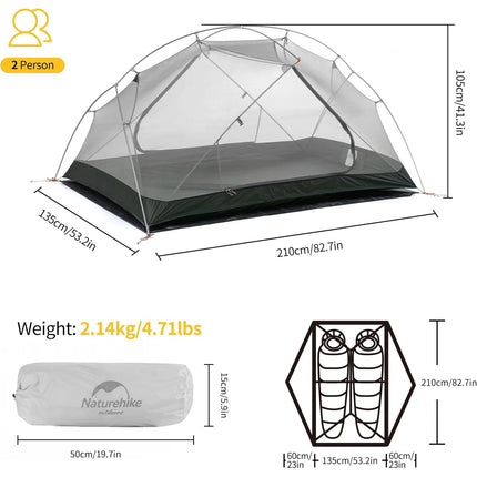 NATUREHIKE MONGAR™ 2-PERSON ULTRALIGHT BACKPACKING TENT
