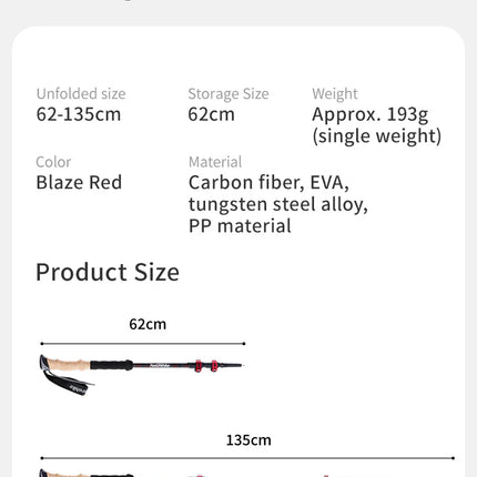 Naturehike Far Wind™ Three-section Telescopic Carbon Trekking Pole
