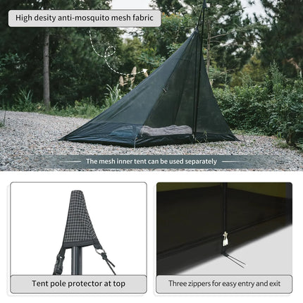 Naturehike Ranch Fire™ 4-Person Pyramid Hot Tent