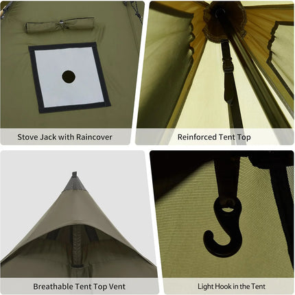 Naturehike Ranch Fire™ 4-Person Pyramid Hot Tent