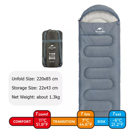 Naturehike Y150L Round Bottom Hooded Envelope Cotton Sleeping Bag